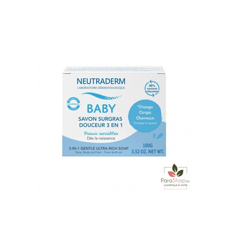NEUTRADERM Baby Savon Surgras Douceur 3en1 100Gr
