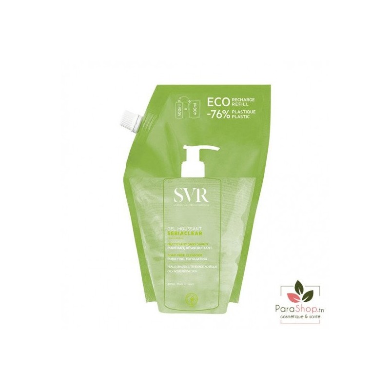 SVR SEBIACLEAR GEL MOUSSANT 400 ML RECHARGE