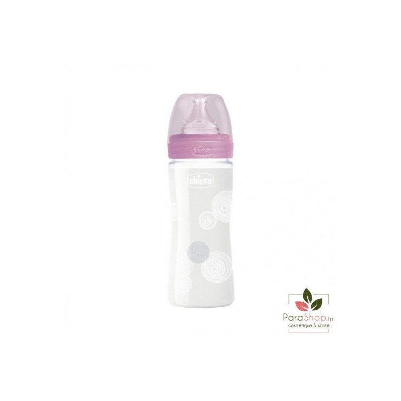 CHICCO BIB EN VERRE 240ML GIRL ROSE REF.28721100