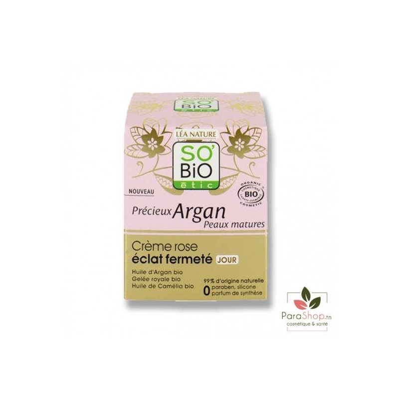 SO BiO Precieux Argan Creme Rose Eclat Fermete Jour 50ML