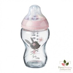 TOM.TIPPEE BIB 0M+ VERRE LAPIN ROSE 250ML REF 42270610